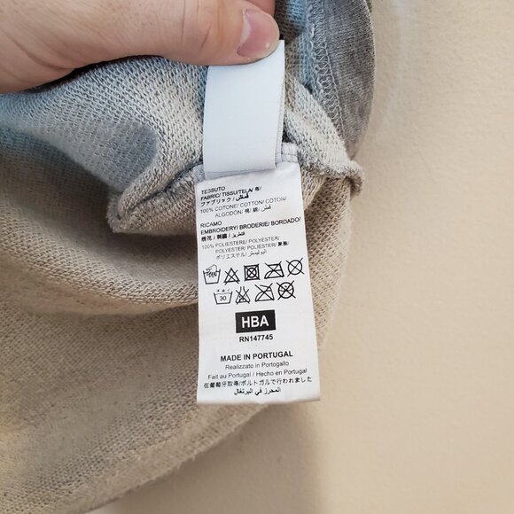 Hood By Air HBA Crew Sleevless Sweatshirt Gray Size L - Picture 8 of 9